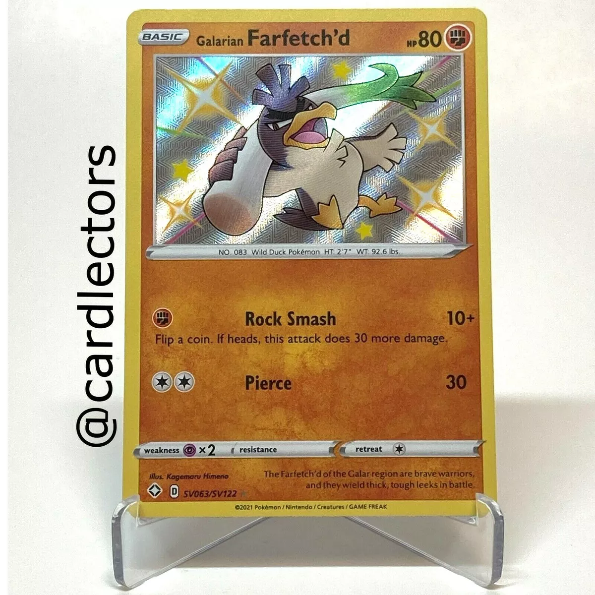 Galarian Farfetch'd SV063/SV122 Shiny Holo Rare Pokemon Shining Fates