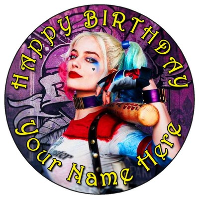 Decorations Cake Toppers Suicide Squad Harley Quinn Cake Topper Personalised Edible Birthday Cake Topper Home Furniture Diy