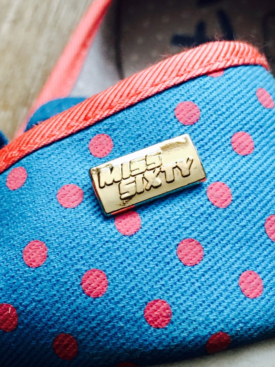 Chaussures Miss Sixty Pour Fille - Modèle Mary Jane Bleu à Pois, Taille UK10 (EU28), Occasion Comme Neuve