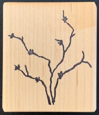 Raindrops On Roses Blossom Branch Rubber Stamp