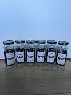 6 x St Dalfour leer Erdbeer Marmeladenglas französischer Fruchtaufstrich gesüßt mit Früchten