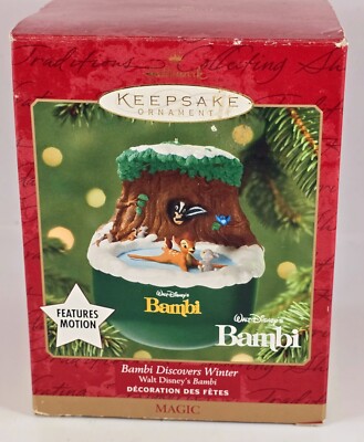 Hallmark Ornament Disney Bambi Discovers Winter 2001 features motion