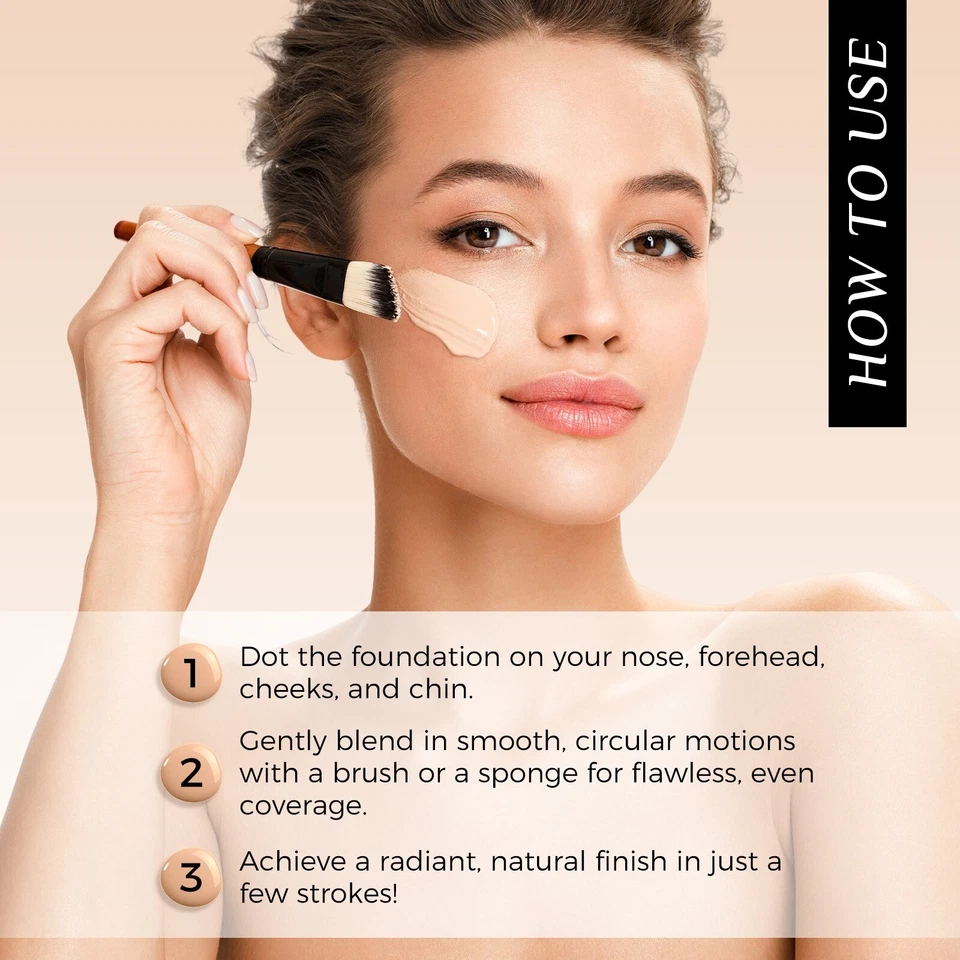 Colour Changing Foundation Liquid 4in1 Oil-free BB Cream Makeup, Nude face - Image 3 of 4