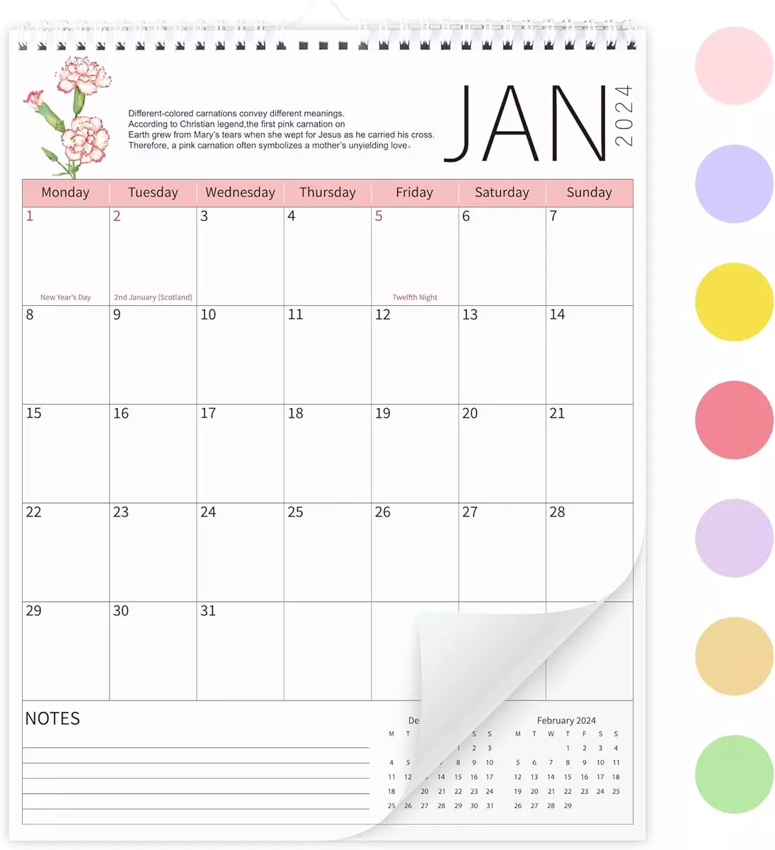 Calendar 2024-2025 -18 Month Wall Calendar from Jan 2024- June