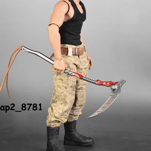 1/6 Metal Dead Man's Curved Sickle Scythe Grim Reaper For 12'' Action Figure - Image 4 of 4