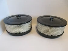 BLACK 6 3/8" MUSCLE CAR STYLE DUAL QUAD AIR CLEANER/PAPER  5 1/8" #2292BK/PA-2  