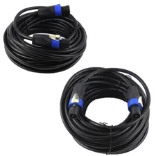 2-Pack 15ft Studio Speakon Male Cable to Speaker Speakon Male Speaker Cab Cord
