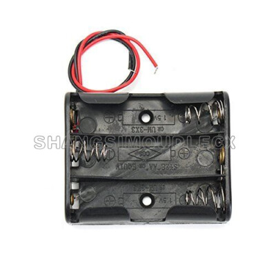 10PCS Battery Storage Holder Box Case w/Wire Leads Plastic for 3 X AA 3xAA 4.5V