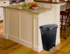 Step-On Semi-Round Trash Can Plastic Kitchen Garbage Bin Wastebasket 13 Gal
