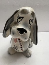 Jardinera vintage de cerámica Rubens Japón “Get Well Soon” Bassett Hound cachorro perro