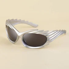 Fashion Oversized Stripe Y2K Sunglasses Men's Women Unique Punk Hip Hop Glasses