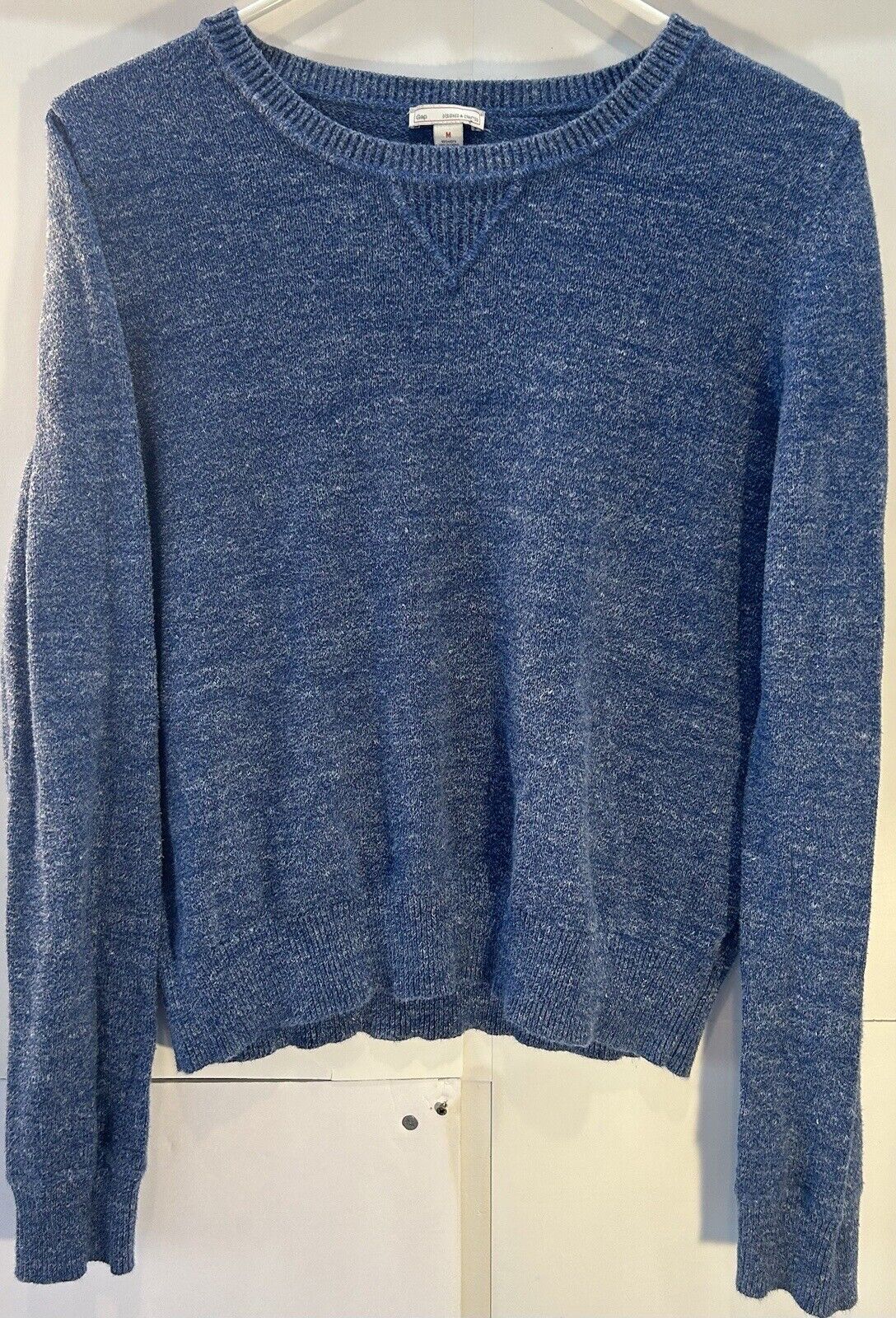 Gap Clothing Co. Vintage 80s Blue Wool Crewneck B… - image 1