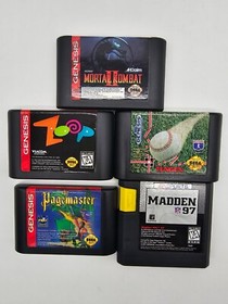 SEGA Genesis Console MK-1631 System Bundle 5 Games 1 Remote Clean tested Kombat