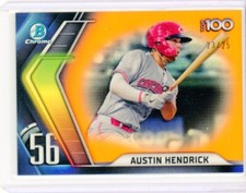 2022 Bowman Chrome Top 100 Orange Refractor Non auto Austin Hendrick #D /25 Reds