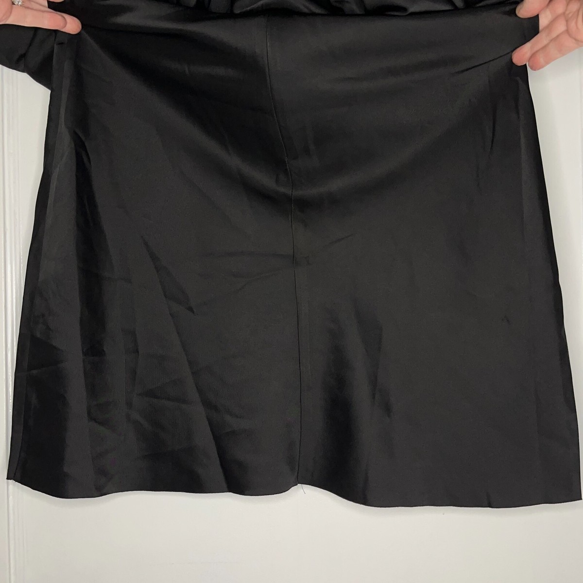 Jagger & Stone The Liv Mini Dress Womens 8 Black Satin Balloon Long Sleeve  NWT | eBay