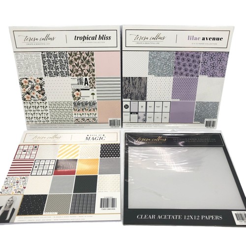 Teresa Collins Scrapbook Paper Pads 12x12 Lot 4 Scrapbooking Clear Acetate eBay