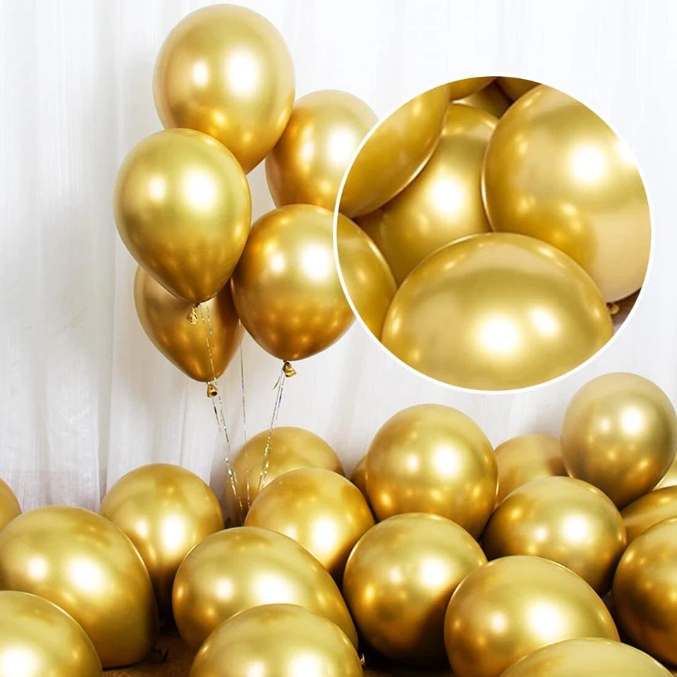 CHROME BALLOONS 10-100 METALLIC LATEX PEARL Shiny Birthday party baloons balons - Image 4 of 4