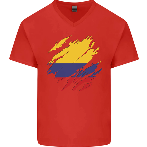Desgarrado Columbia Bandera Colombino Día Fútbol Hombre Pico Algodón Camiseta - Imagen 33 de 43