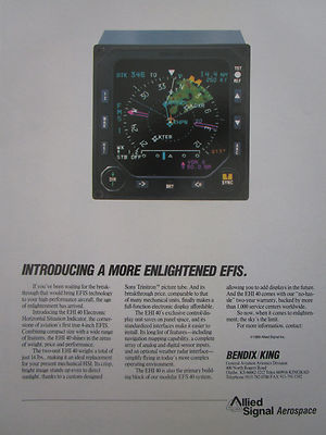 6/1991 PUB ALLIED SIGNAL BENDIX KING EFIS ELECTRONIC HORIZONTAL INDICATOR AD