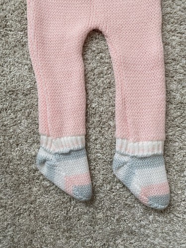 Maglione vintage bambina tg 3-6M BABY BEAR chiusura zip rosa/bianco Nuovo!!! - Foto 7 di 8
