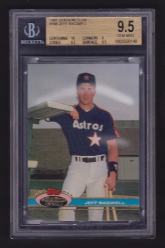 1991 TOPPS STADIUM CLUB #388 JEFF BAGWELL HOUSTON ASTROS BGS 9.5 GEM MINT