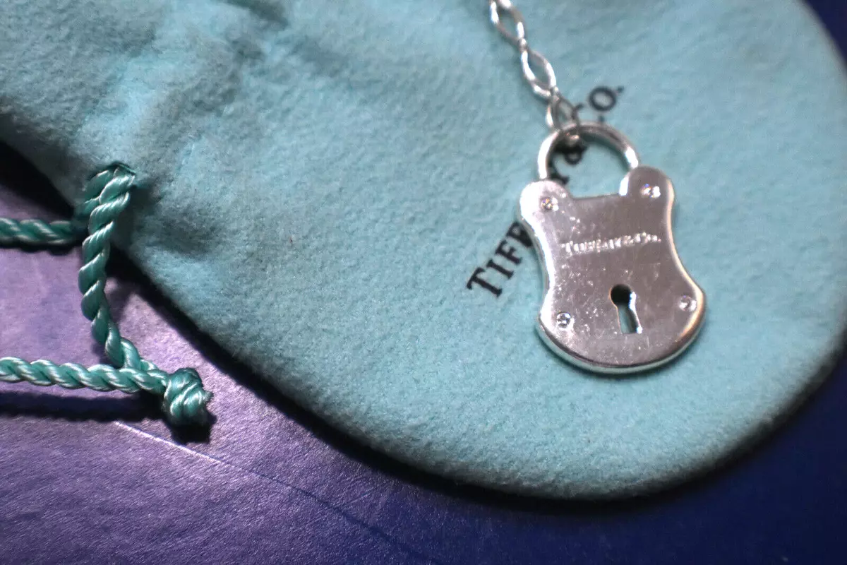 Tiffany & Co Silver Diamond Padlock Necklace Pendant