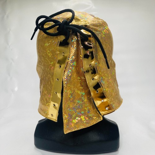 Tinieblas Semi Professional Grade Handmade Lucha Libre Costume Mask Gold Colors - Picture 6 of 6