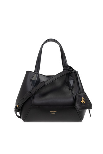 JIMMY CHOO Diamond Black Leather Shoulder Bag New & Authentic