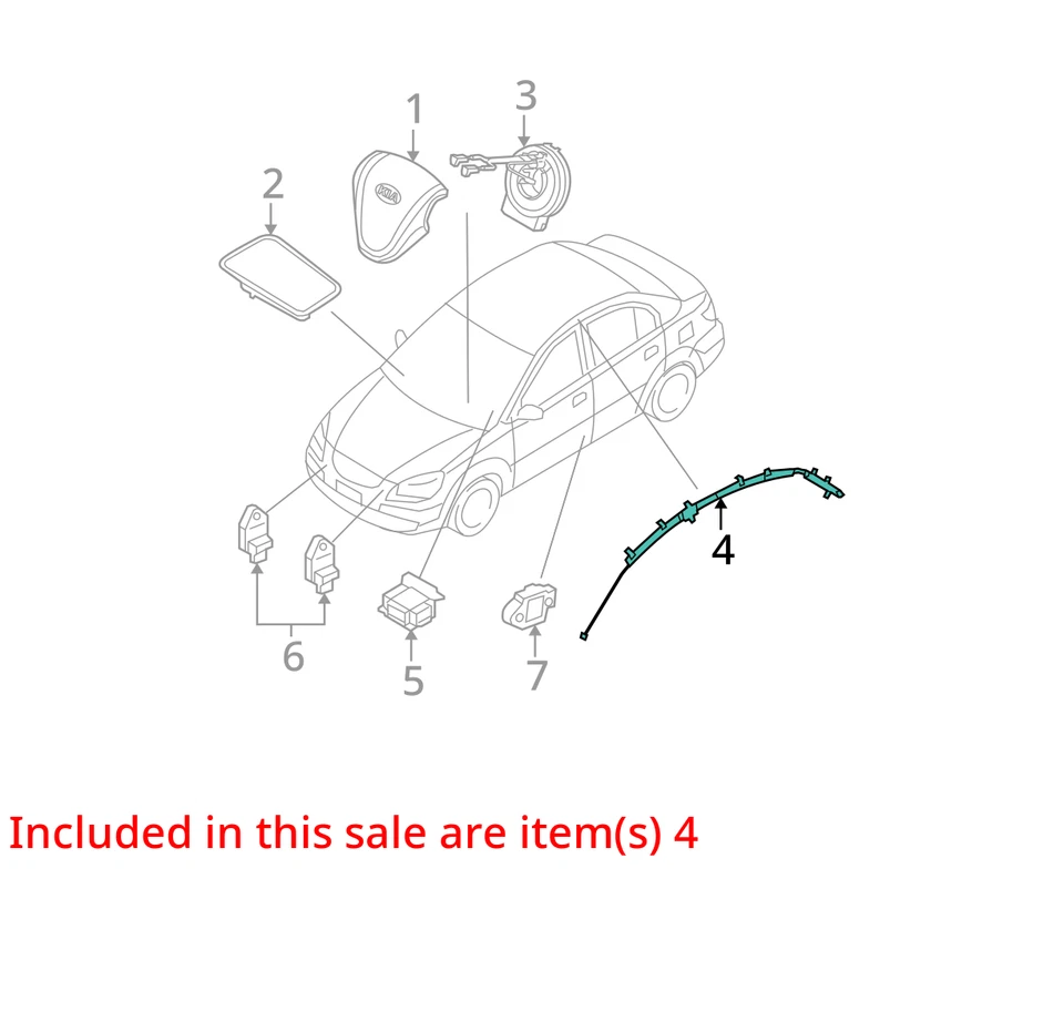 2008 Hyundai Accent Sedan Passenger Side Roof Air Bag OEM LKQ - Изображение 4 из 4