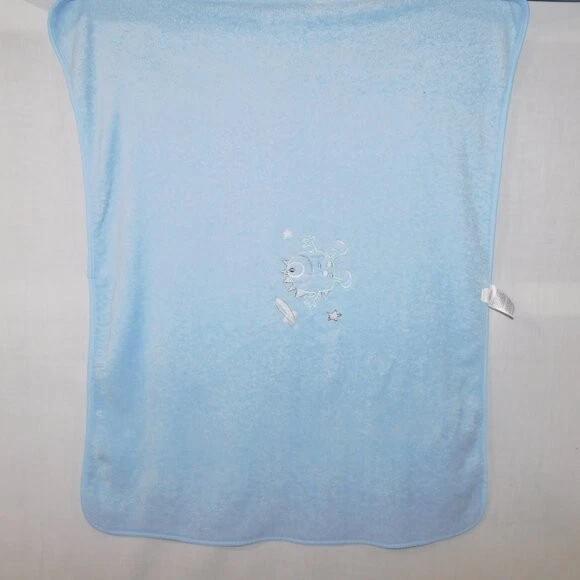 Garanimals Blue One Eyed Monster Plush Fleece Baby Toddler Blanket 27" x 35" - Image 4 of 4