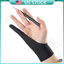 Two Finger Anti-fouling Glove Drawing  Pen Graphic Tablet Pad For Artist Black