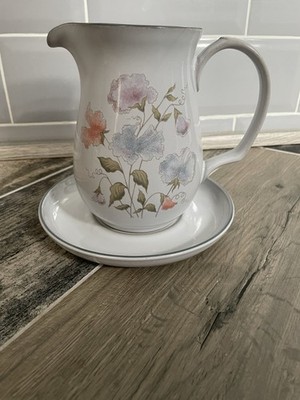 DENBY ENCORE SORTIMENT GROSS 6'' HOCH WASSERSAUCE SAUCE SAHNEKÄNNCHEN KRUG & UNTERTASSE HERVORRAGENDER ZUSTAND