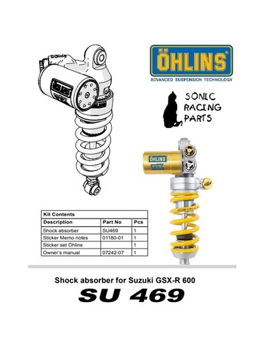 Amortisseur Arrière Öhlins SU 206 PFP SUZUKI GS 250 S de 1982 main image 1