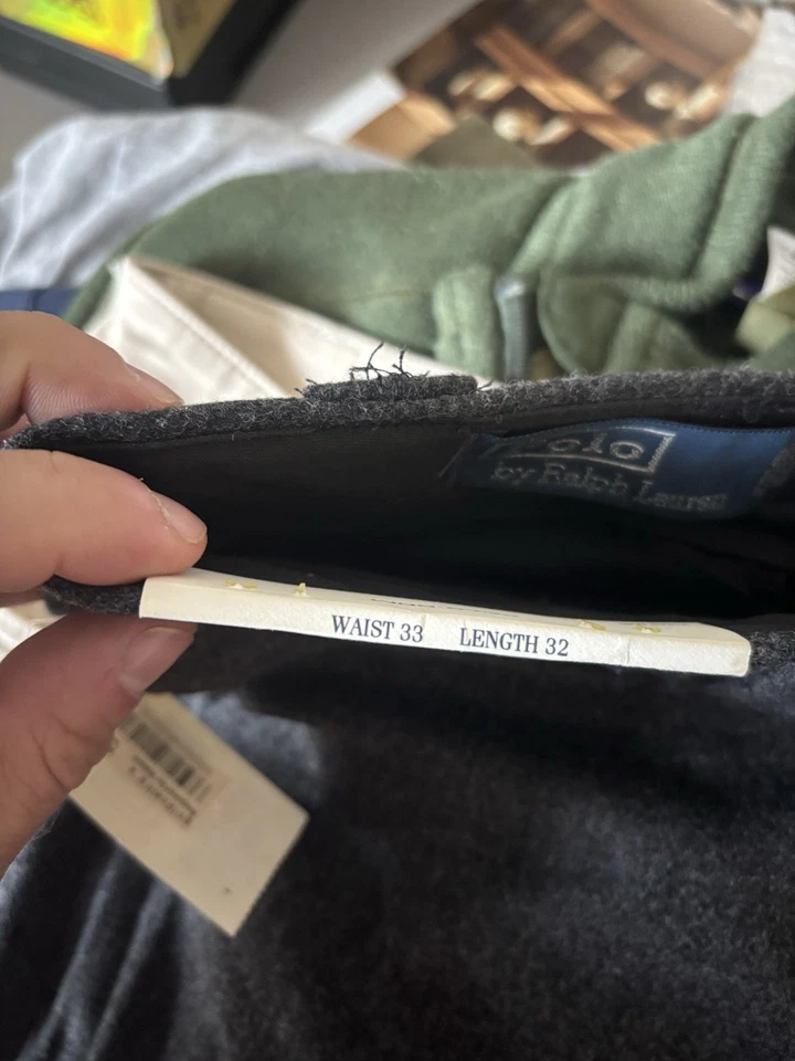 Vtg Deadstock NWT Polo Ralph Lauren Mens Wool Flannel Trouser Pants 33x32 - Image 4 of 4