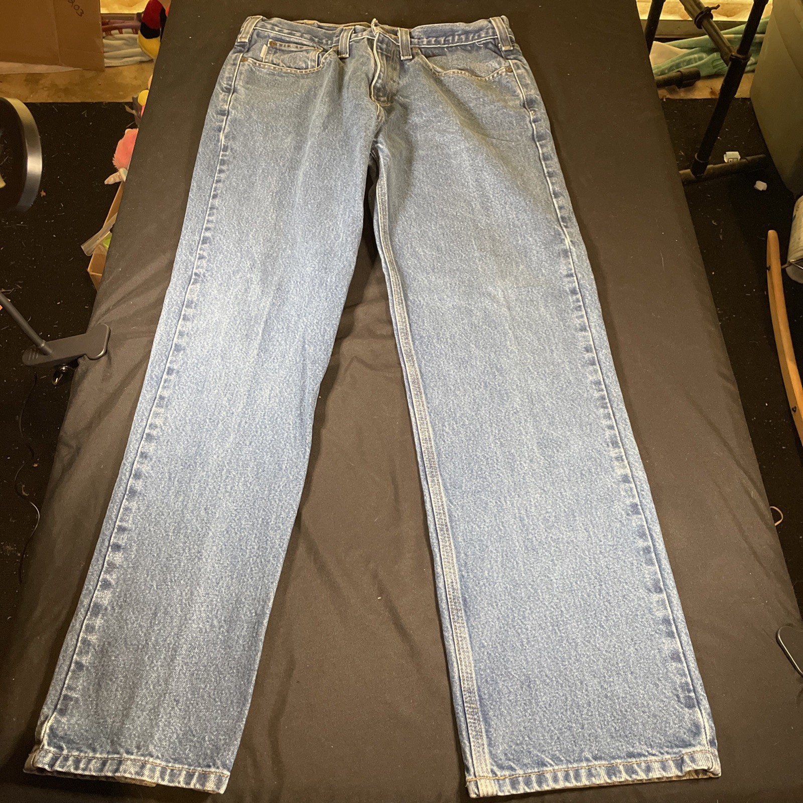 Carhartt B460 Relaxed Fit Jeans Blue Denim Workwear Pants 33x32