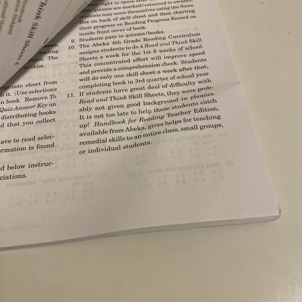 Read And Think Skill Sheets Book 4 A Beka Book Clean Pages. - Image 3 of 4