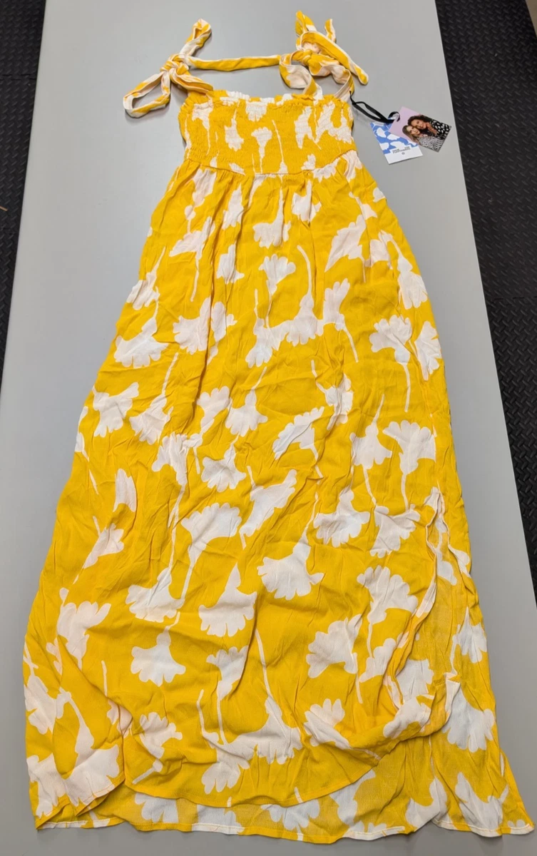 Robe Diane Von Furstenberg En Soie Jaune Floral - Taille 12, Neuve Avec étiquette