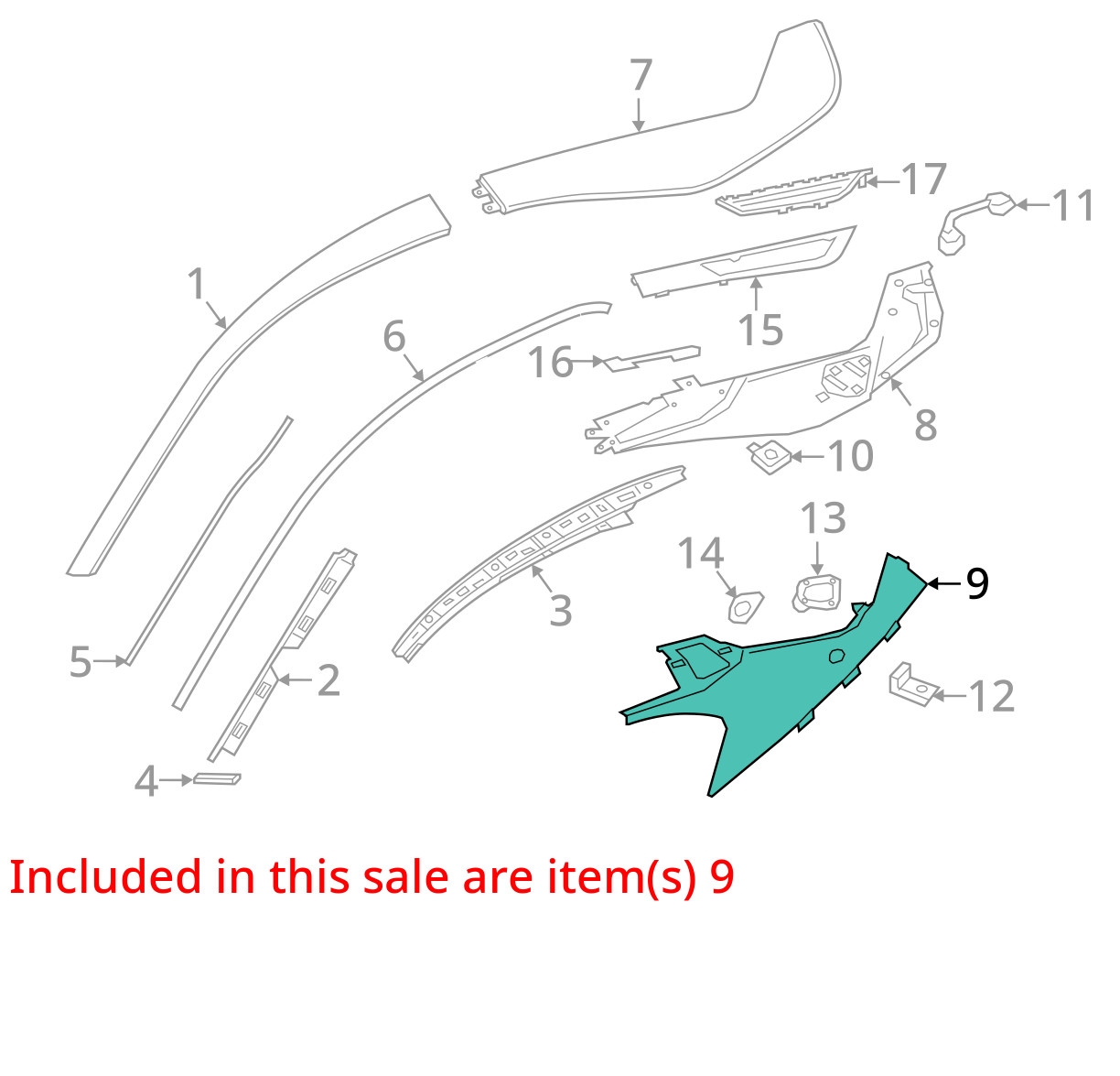 BMW i8 I12 Rear Left Exterior C-Pillar Panel Cover 2014 - 2020 OEM