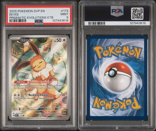PSA 9 MINT Eevee ETB SVP English 173 Black Star Promo Prismatic Evolutions x2