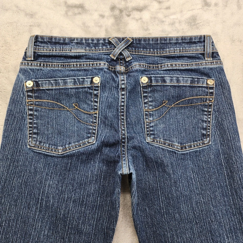 Jeans DKNY vintage años 90 para mujer 10 azules Ludlow tiro bajo corte boot elástico denim Foto 4 de 4