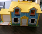 Vintage Fisher Price Little People Blue/Yellow House Playset, 1969