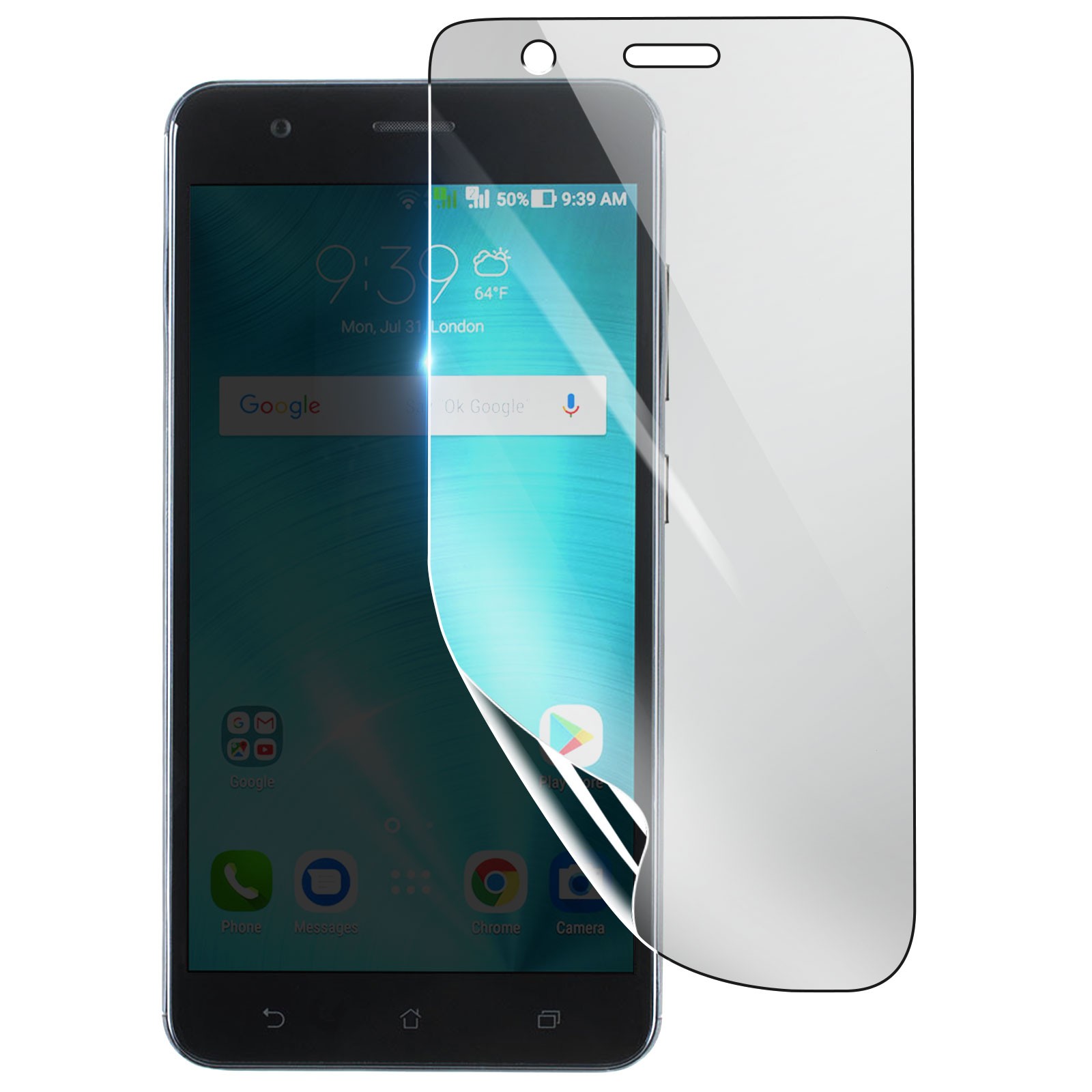 Écran brisé évité grâce au film hydrogel antichoc Asus Zenfone Zoom S transparent