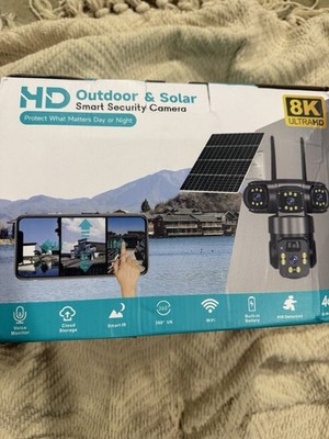 HD Outdoor & Solar Smart Security Camera 8K Ultra HD WiFi 4G 360° VR