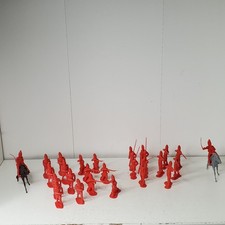 Marx Revolutionary War Sons of Liberty Redcoat 24 Soldiers 2 Horses w Riders Lot