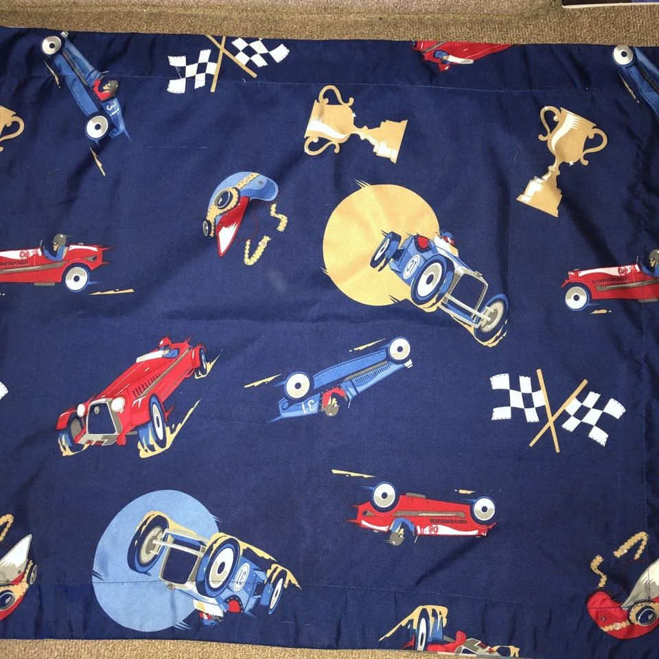 Fundas de almohada azules Circo tamaño estándar (2) coches de carreras vintage Foto 2 de 4