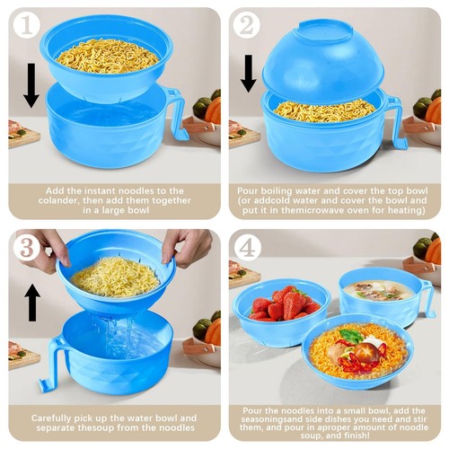Ramen Bowl Set,Microwave Ramen Cooker Instant Noodles Bowl with Chopsticks Sp... - Picture 3 of 7