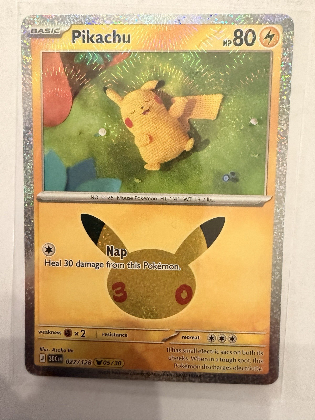 Osaka Ito Pokemon Pikachu 30th Anniversary 027/128 05/30 Crotchet TCG