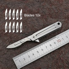 Stainless Folding Knife Scalpel Blade Utility Knife Paper Cutter Outdoor Tool