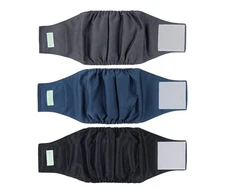 Wegreeco Washable Male Dog Belly Band Pack of 3 - XL Blue/Gray/black