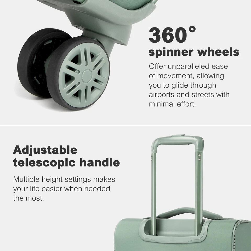 Stoffkoffer Koffer Handgepäck Trolley Koffer Leichtkoffer 4 Rollen Reisekoffer - Bild 3 von 4